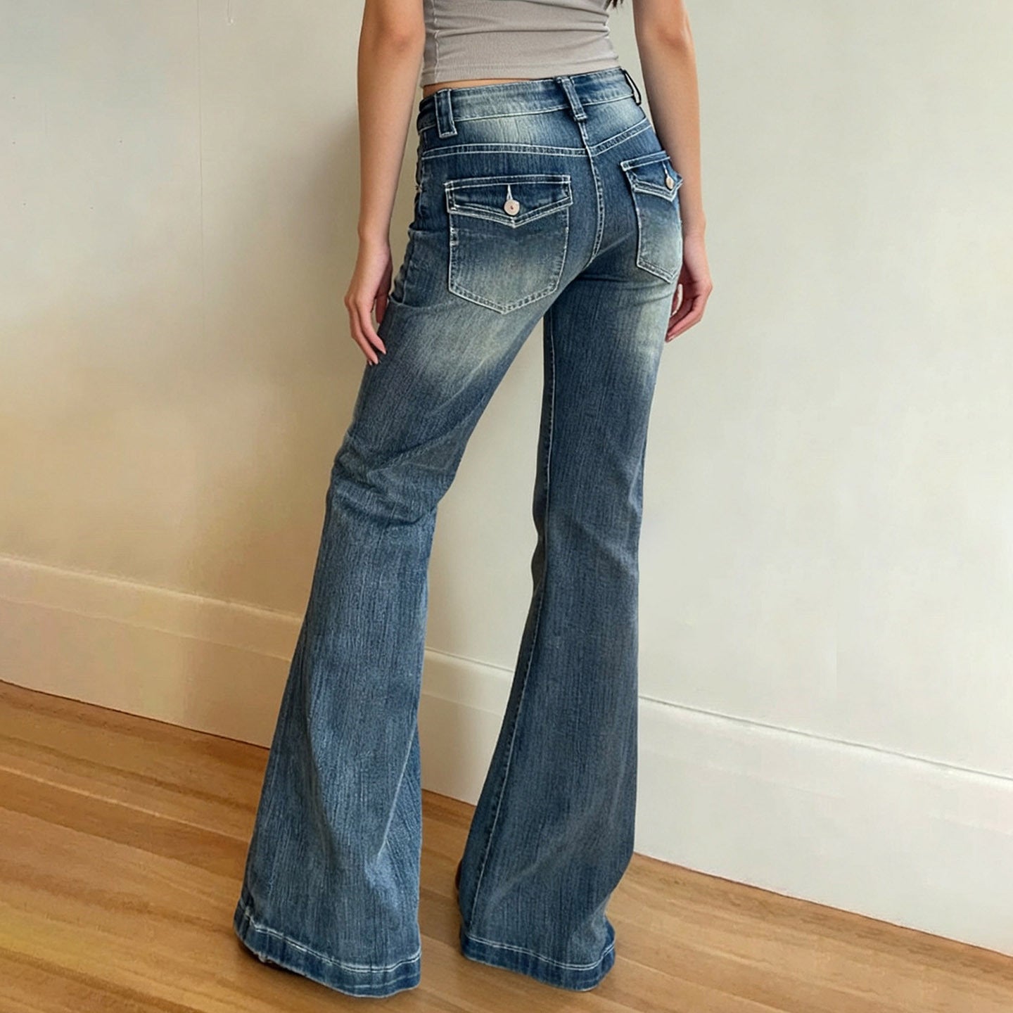 Pocket wide leg medium rise jeans | Festival Outfits Women