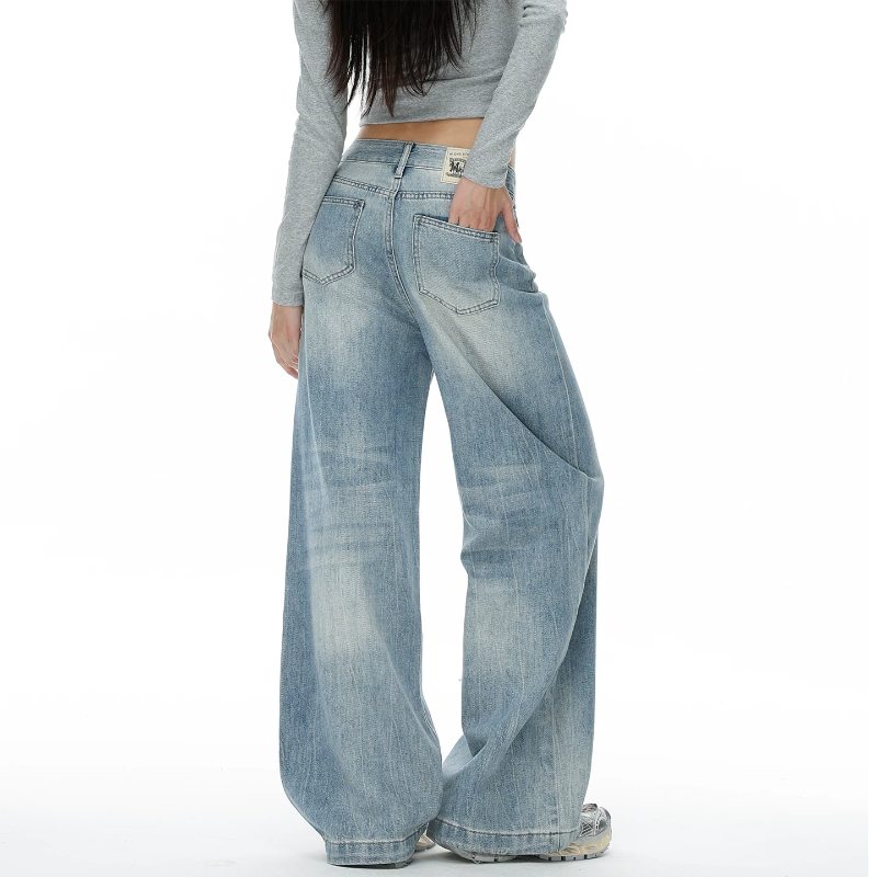 Button zip-up pocket low rise straight leg | Baggy Low Rise Jeans | Festival Outfits Women