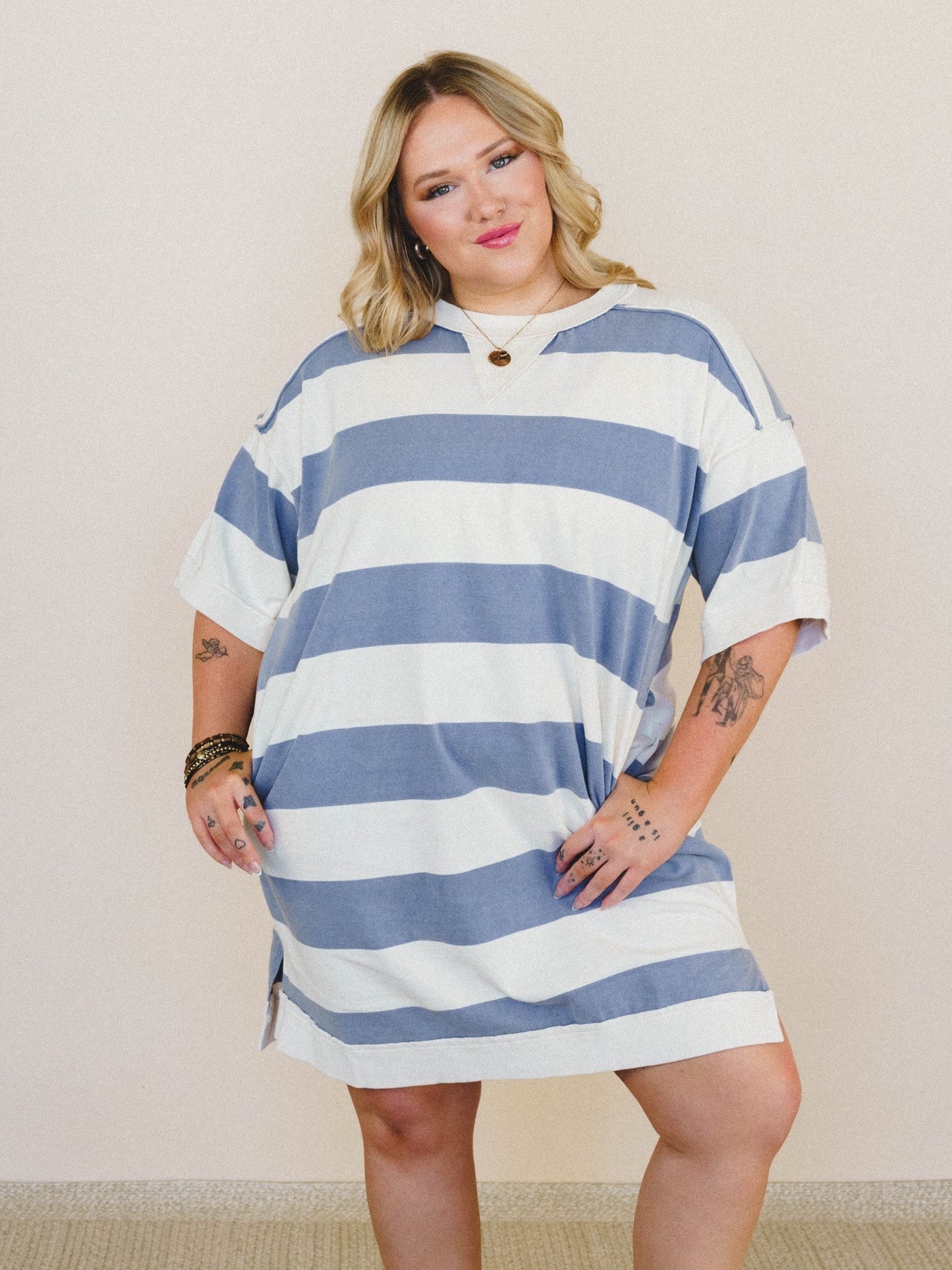 Bright Idea Tee Dress
- Blue