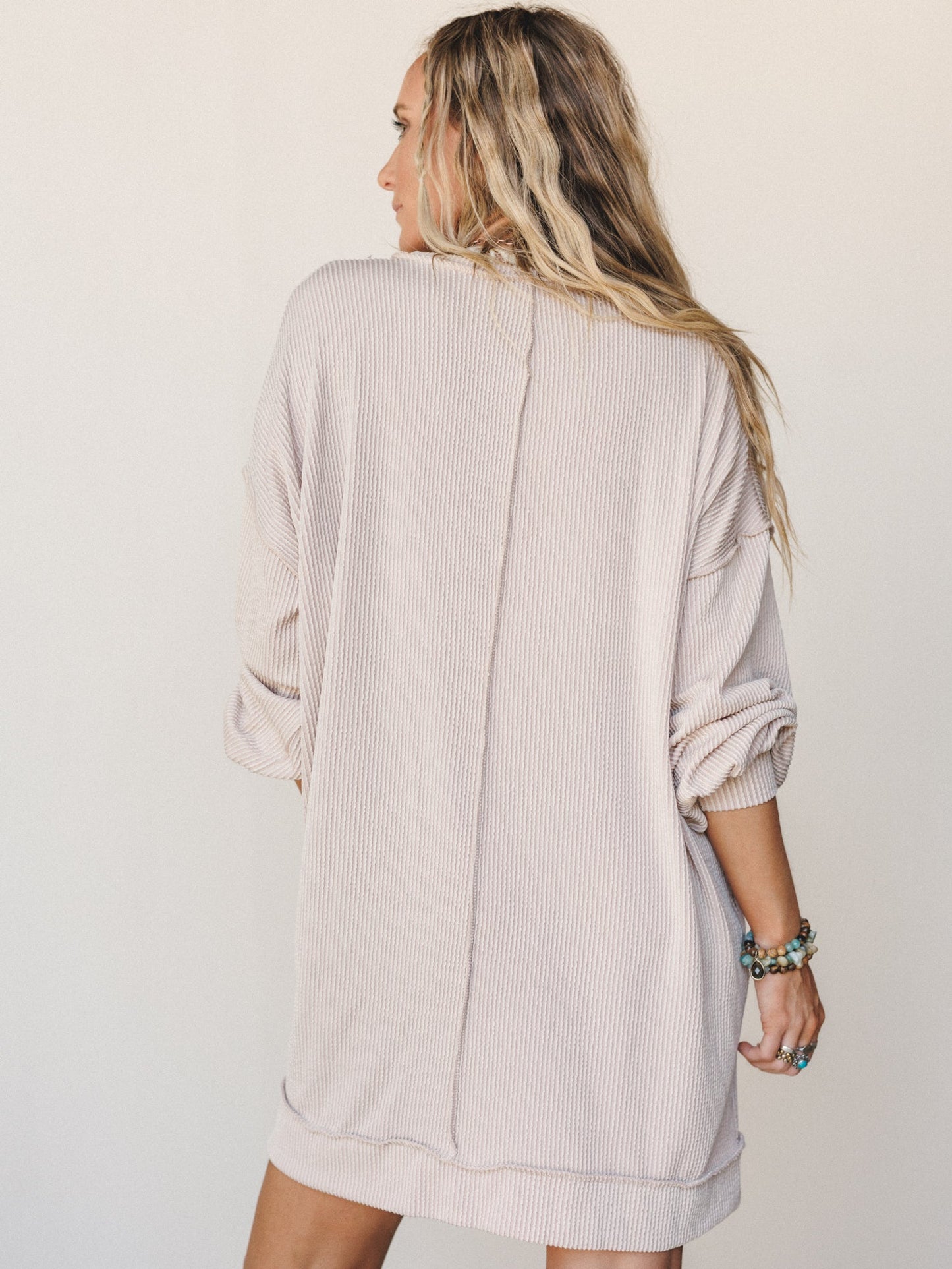 The Nest Moon Glow Long Sleeve Dress - Cream