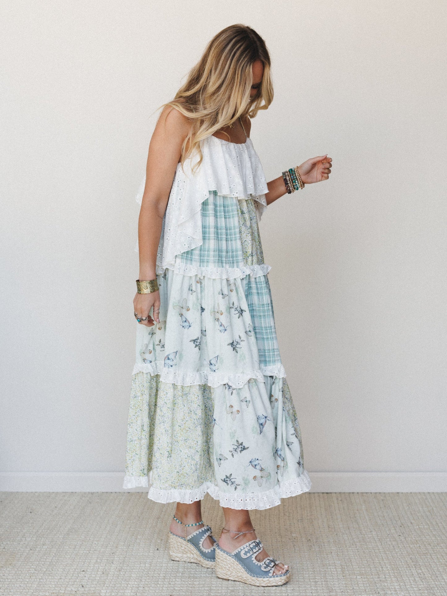 Nature Gathering Dress - Olive Multi