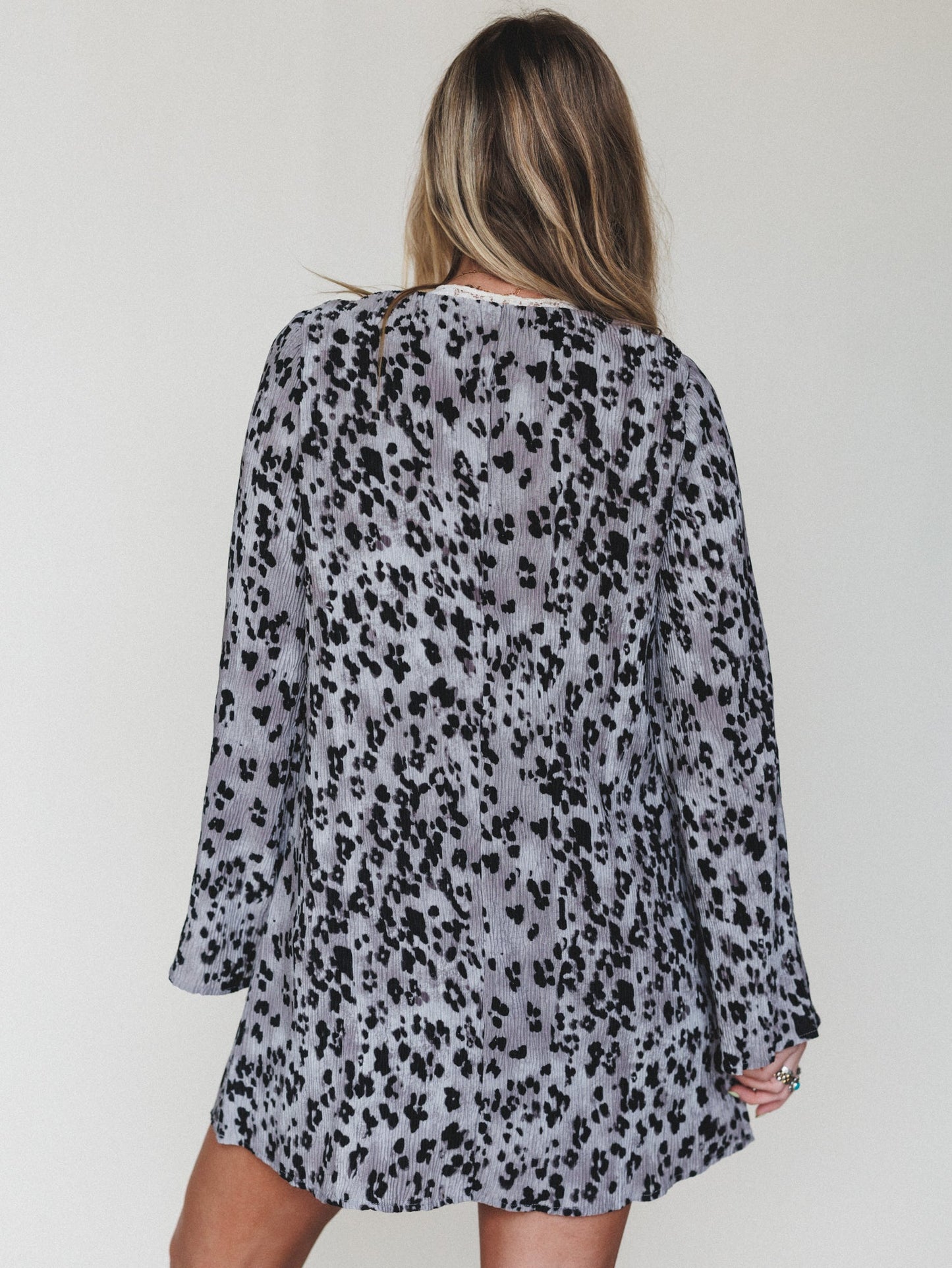 Catwalk Mini Dress - Grey Leopard