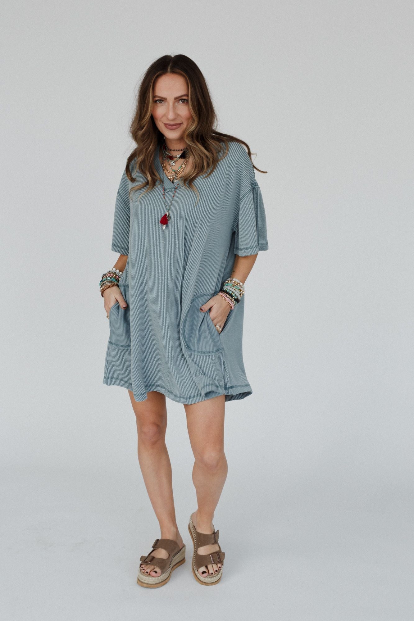 The Nest Soft Touch Tunic Dress - Seafoam