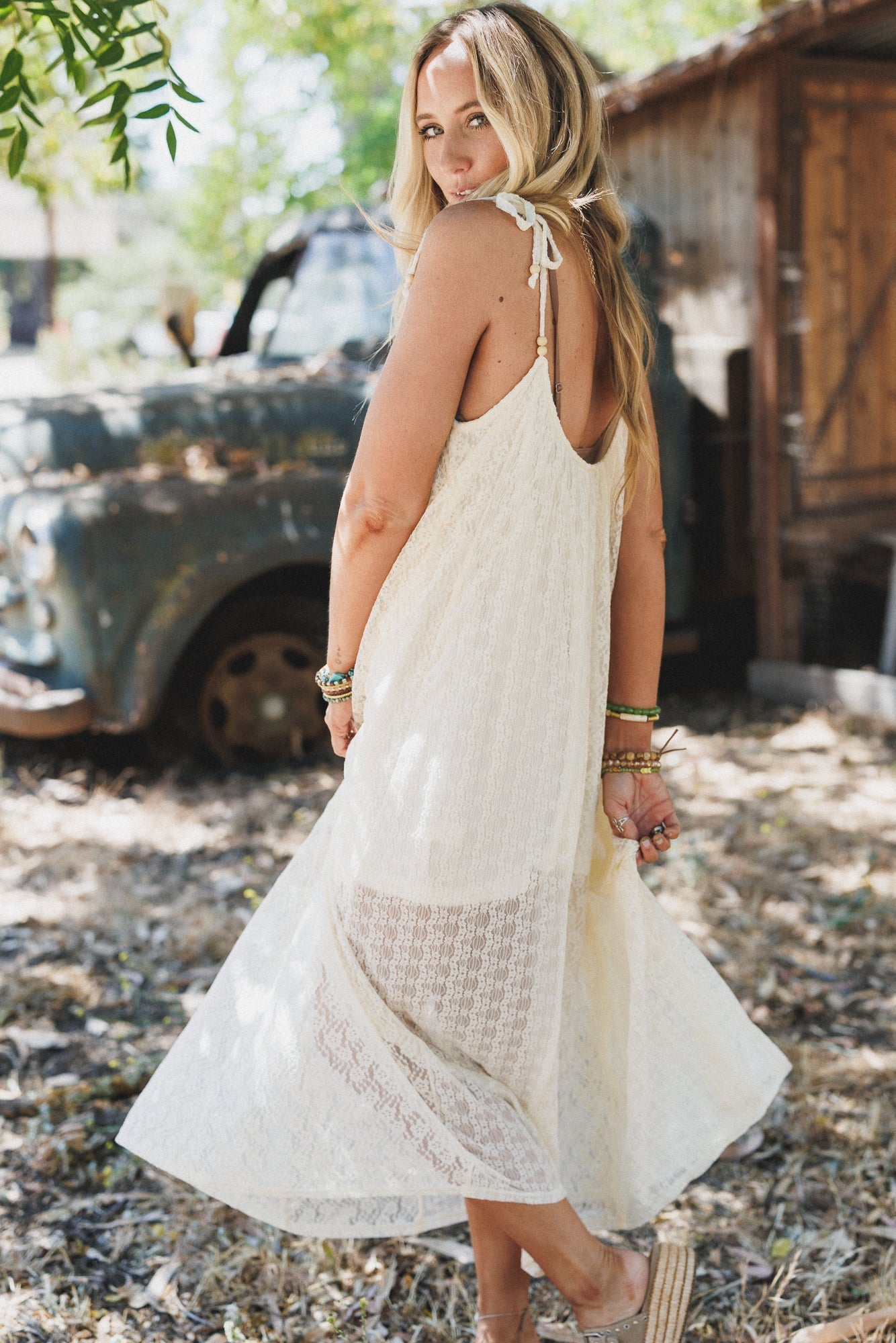 First Kiss Floral Lace Maxi Dress - Cream - Pre Order