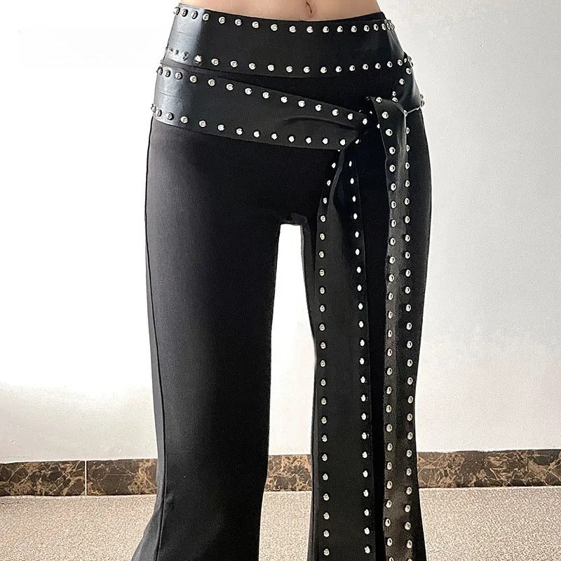 Studded Belt Gothic Punk Pants