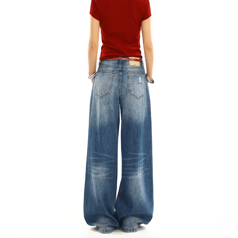 Gradient ripped low rise wide leg | Baggy Low Rise Jeans | Festival Outfits Women