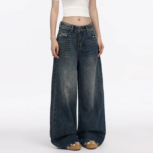 Gradient pocket button low rise straight leg | Baggy Low Rise Jeans  | Festival Outfits Women