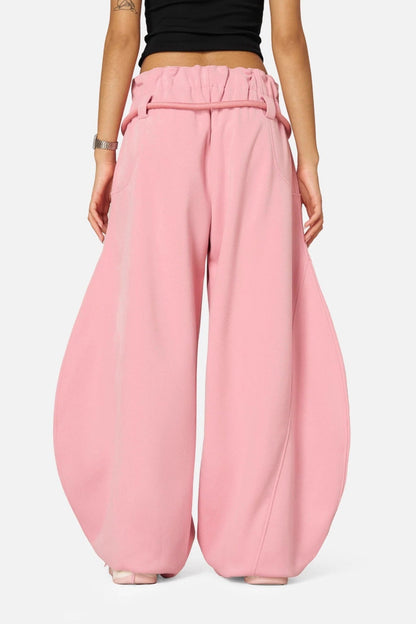 Tie Waist Relaxed Wide Leg Long Pants