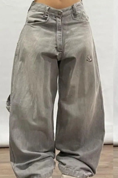 Y2K Gothic Men's Baggy Wide Leg Denim Pants