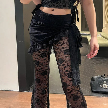 Black Lace Harajuku Pants