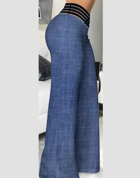 Women's Office Style High Waisted Wide Leg Flared Trousers | Ideal for All Seasons