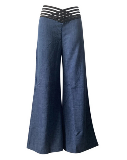 Women's Office Style High Waisted Wide Leg Flared Trousers | Ideal for All Seasons