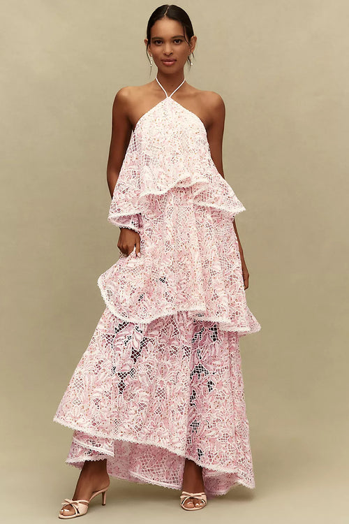 Elliatt Valencia Tiered Halter Gown
