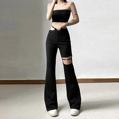 Black Utility Belt Cargo Pants