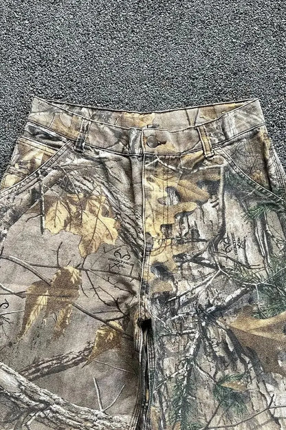Camouflage Tree Washed Distressed Pants