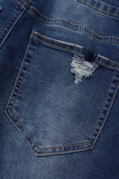 Street Solid Patchwork High Waist Skinny Denim Jeans(3 Colors)