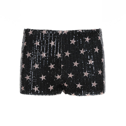 Glitter star print low rise short pant  | Festival Outfits Women