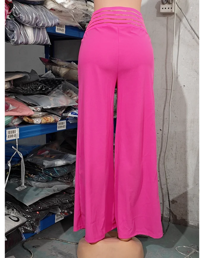 Women's Office Style High Waisted Wide Leg Flared Trousers | Ideal for All Seasons