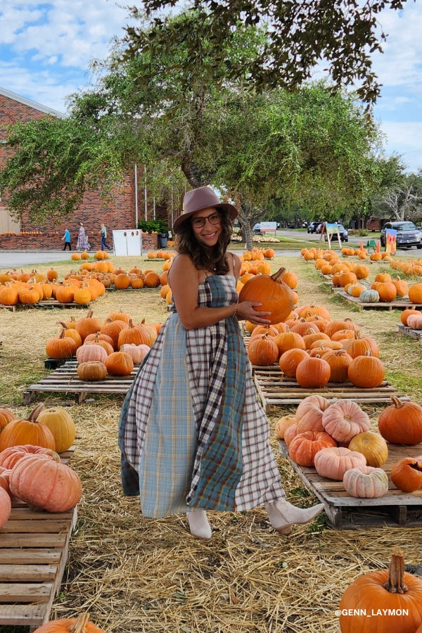 Western Charm Checkered Dress - Mint