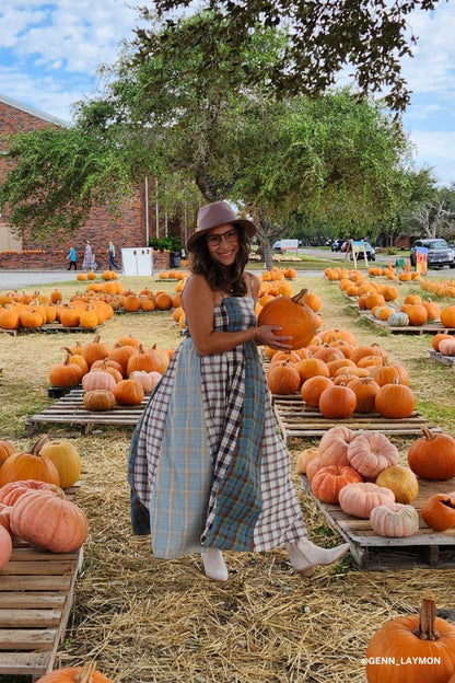 Western Charm Checkered Dress - Mint