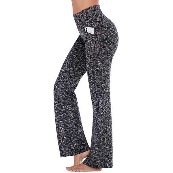 Women's Practical High Waisted Flared Trousers with Phone Pocket | Great for Everyday Wear