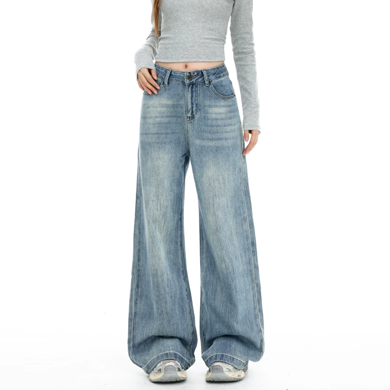 Button zip-up pocket low rise straight leg | Baggy Low Rise Jeans  | Festival Outfits Women