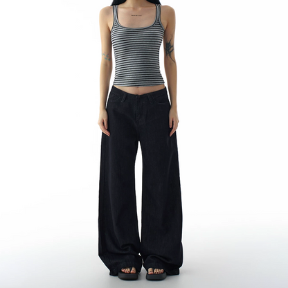 Pocket solid low rise straight leg | Baggy Low Rise Jeans  | Festival Outfits Women