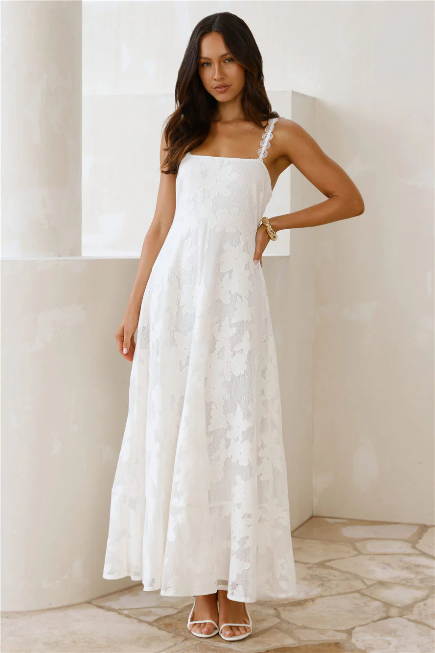 Soft Blossom Maxi Dress Cream