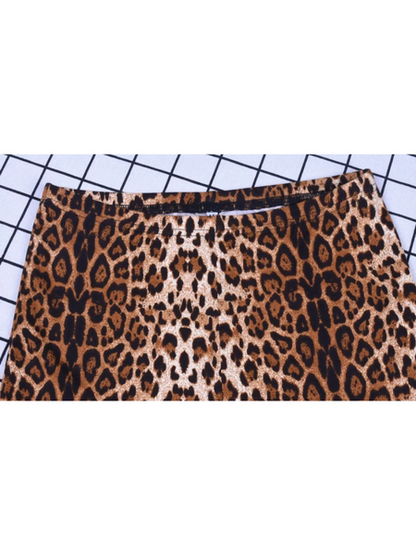 Women's Stylish Leopard Print High Waisted Flared Pants | Ideal for Everyday Wear