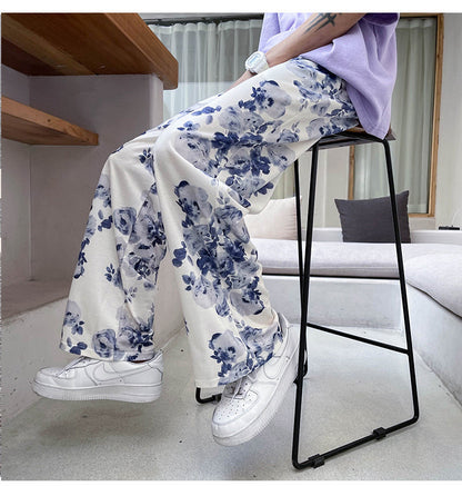 Loose Flowers Pattern Hip Hop Long Pants