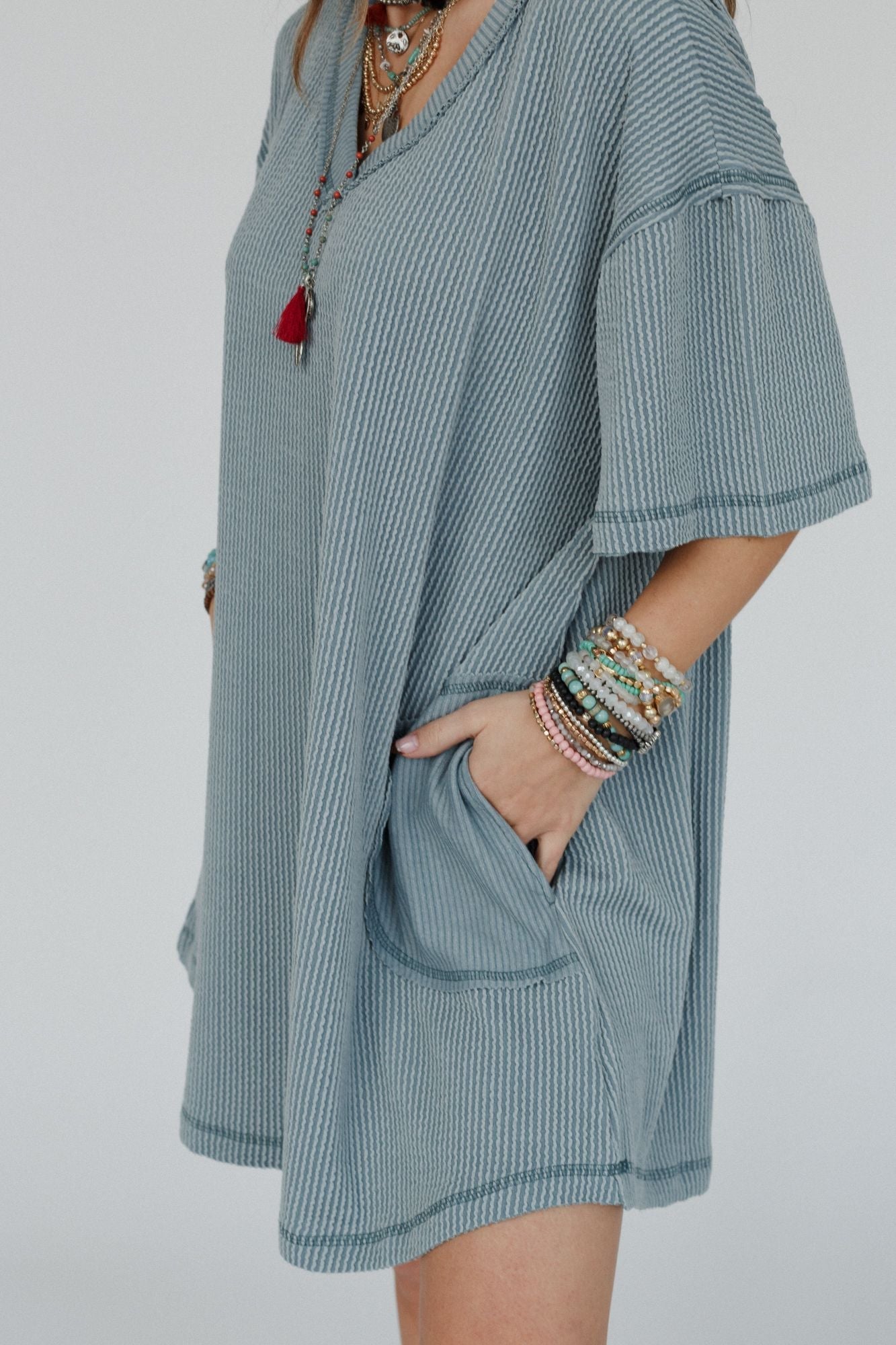 The Nest Soft Touch Tunic Dress - Seafoam - Pre Order