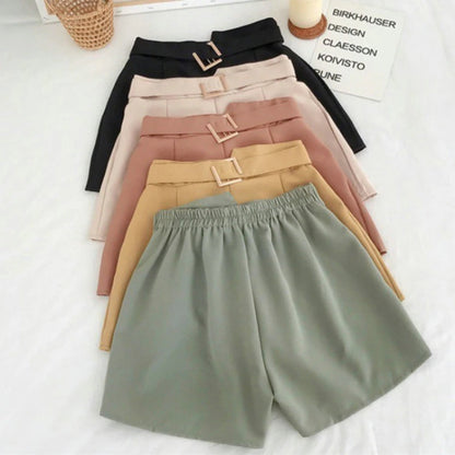 High Waist Cute Belt Office Mini Shorts Pants