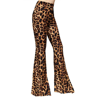 Women's Stretchy Boho Style High Waisted Flared Pants | Great for Casual Days