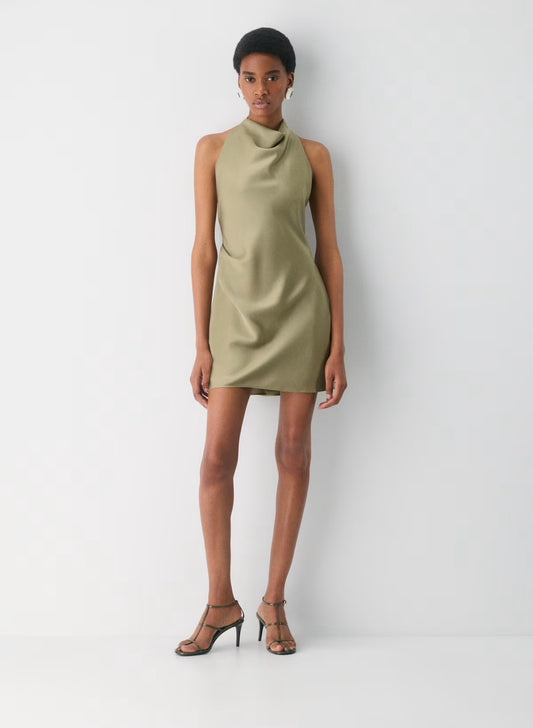Audience Satin Mini Halter Dress