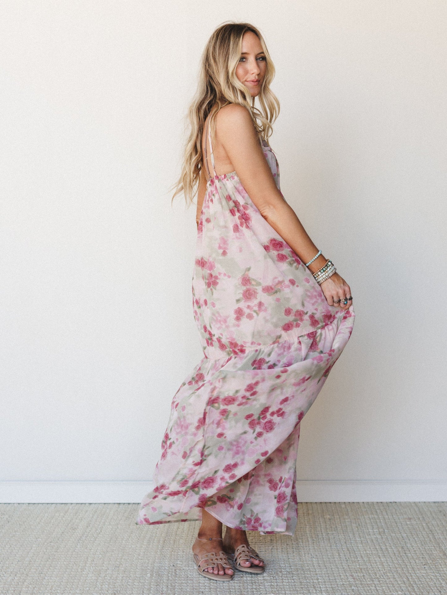 Days of Old Floral Maxi Dress - Mauve Rose