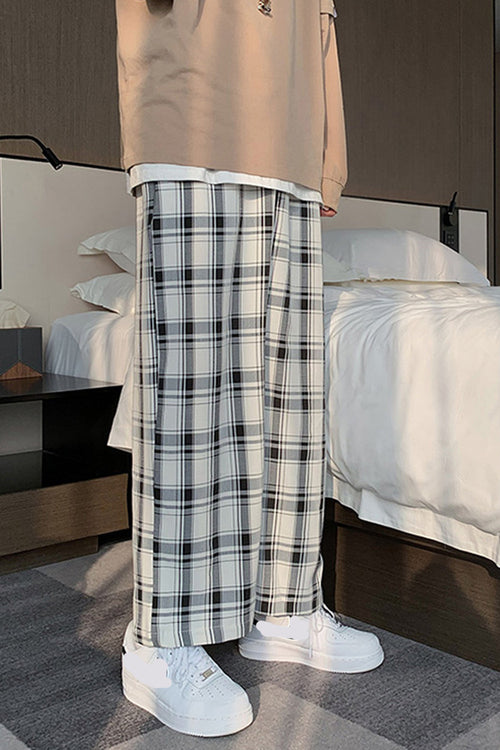 Casual Plaid Hip Hop Style Long Pants