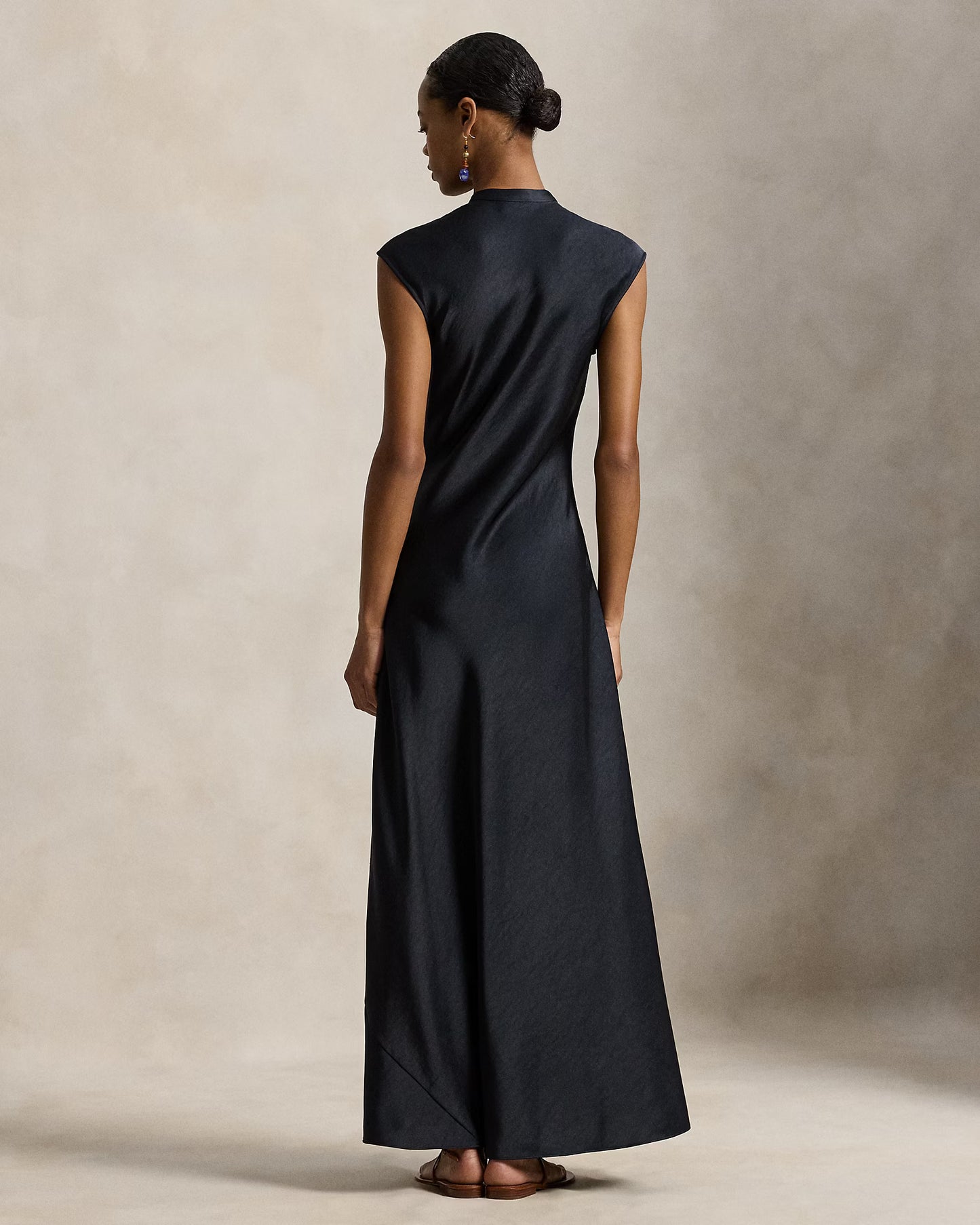 Lace-Up Satin Dress