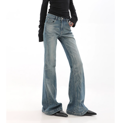 Zip-up button pocket low rise jeans | Baggy Low Rise Jeans  | Festival Outfits Women