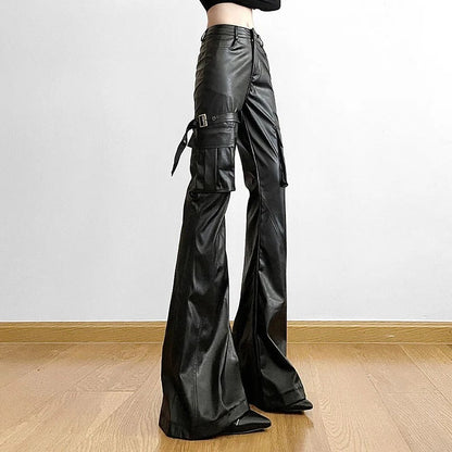 Cargo Waist Black Utility Pants