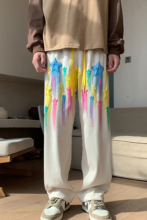 Loose Colorful Stars Pattern Hip Hop Sweatpants