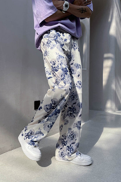 Loose Flowers Pattern Hip Hop Long Pants