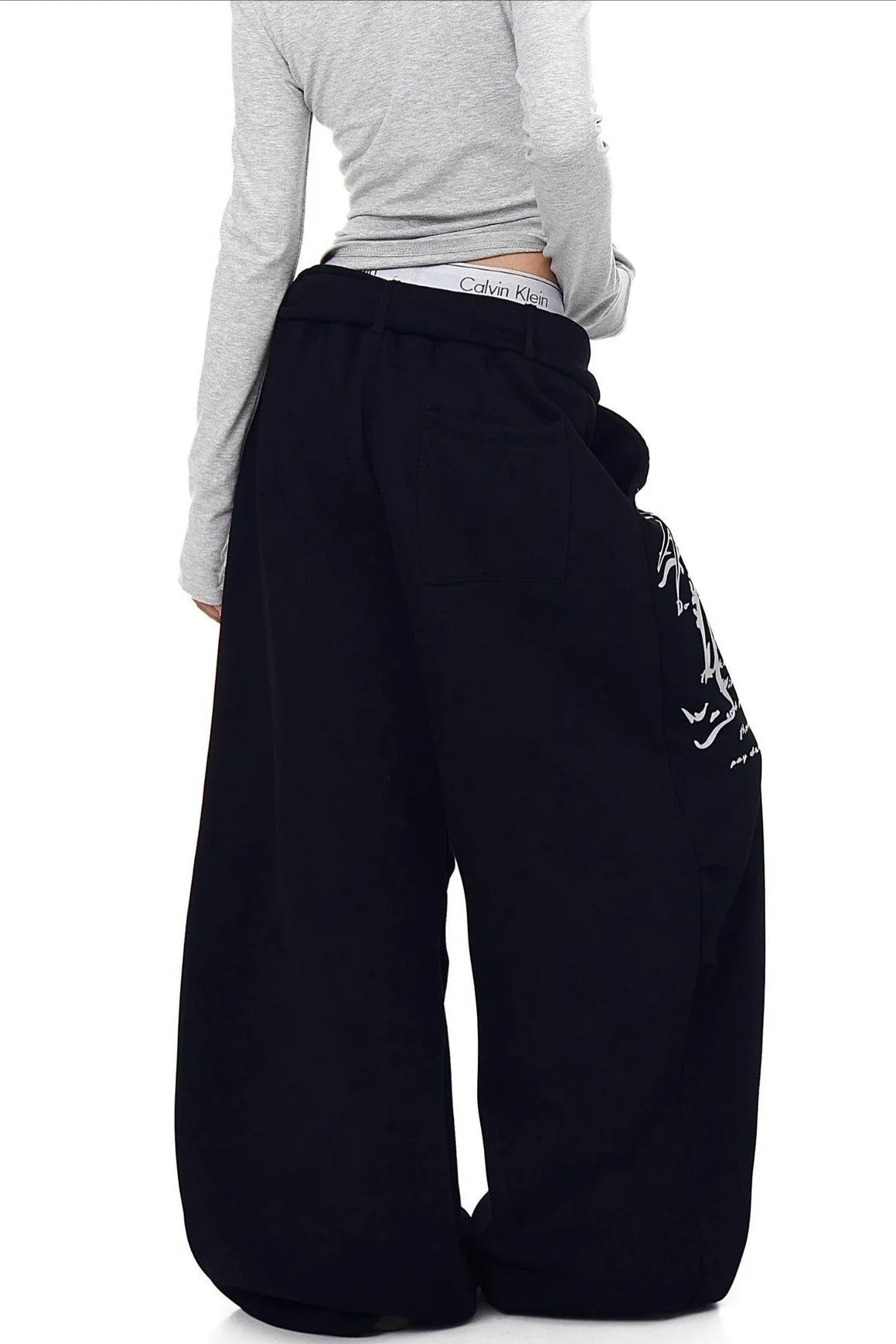 Punk Gradient Cross Fleece Wide Pants