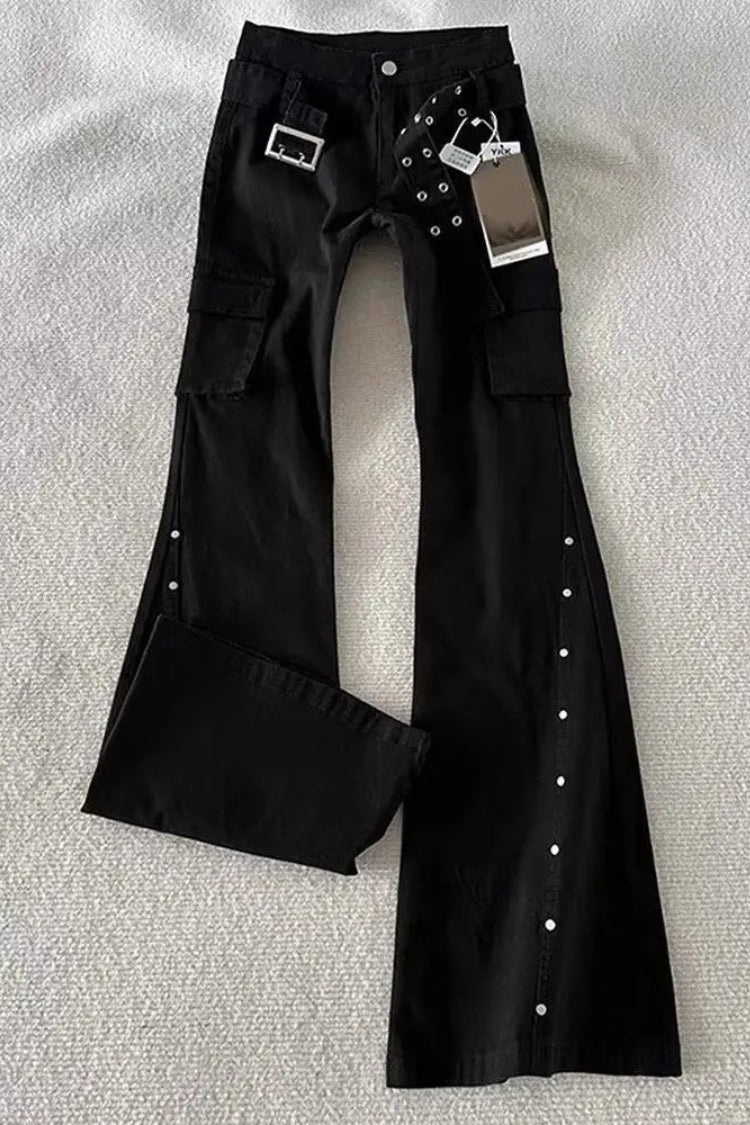 Retro Dark Gothic Flared Pants