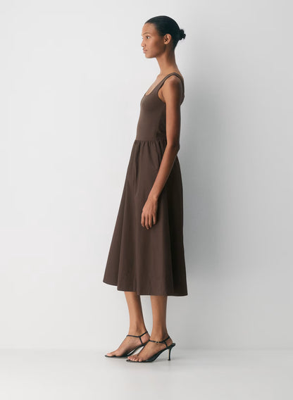 Revive Poplin Dress-Limited Edition — rich mocha brown