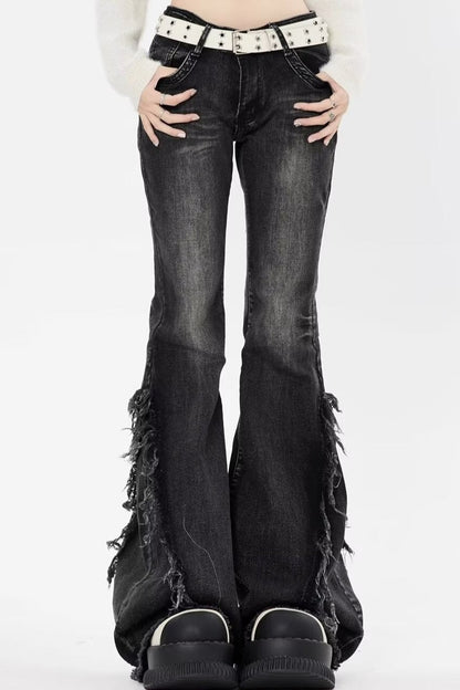 Y2K High-Waist Slim Bootcut Denim Pants