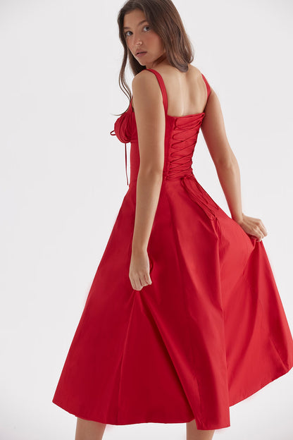 red rose bustier sundress