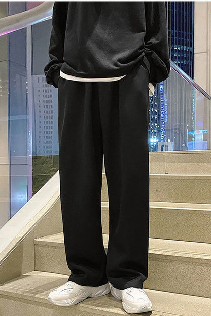 Loose Solid Color Straight Men Sweatpants