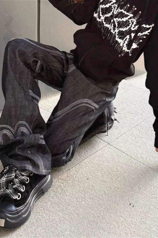 Patent Leather Straight Leg Cargo Pants