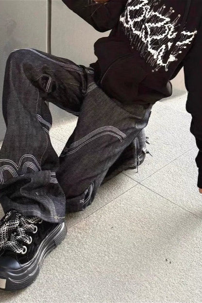 Patent Leather Straight Leg Cargo Pants