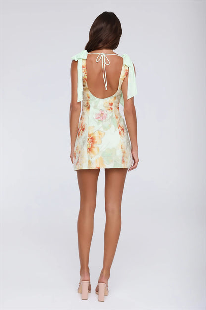 Floral Fling Mini Dress Green